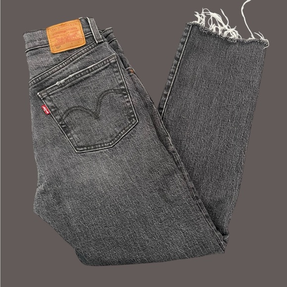 Levi's Denim - Levi’s 501 Hi-Rise Button Fly Fray Hem Jeans Gray Women’s 24